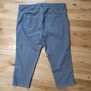 Yesta Denim Blend Striped Capris Plus Size 20 W
